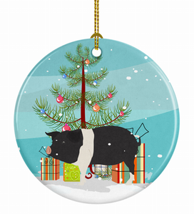 Pig Christmas Ceramic Ornament - 652259330508