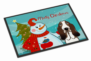 Snowman Dog Art Indoor or Outdoor Mat - 638508133823