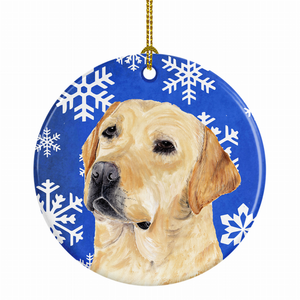 Holiday Dog on Ceramic Ornament - 615872599974