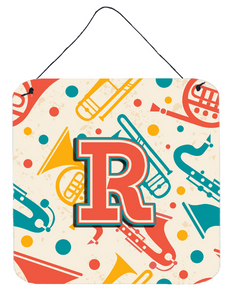 Retro Musical Instruments Initial Wall or Door Hanging Prints - 615872983414