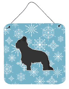 Winter Snowflake Design with Dog Art Wall or Door Hanging Prints - 638508520098