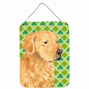 St. Patrick's Day Shamrock Portrait Design with Dog Wall or Door Hanging Prints - 615872619269