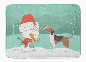 Dog and Snowman Christmas Machine Washable Memory Foam Mat - 652259282890