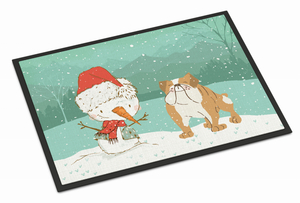 Dog and Snowman Christmas Indoor or Outdoor Mat - 652259280261