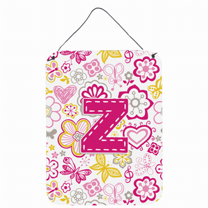 Flowers and Butterflies Monogram Letter Wall or Door Hanging Prints - 638508028389