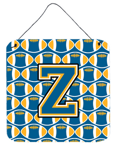 Monogram Letter Football Wall or Door Hanging Prints - 638508303578