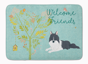 Welcome Friends Dogs Art Machine Washable Memory Foam Mat - 638508898180