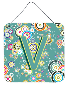 Circle Circle Teal Initial Alphabet Wall or Door Hanging Prints - 615872987085