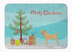 Merry Christmas Tree Dog Art Machine Washable Memory Foam Mat - 638508641687