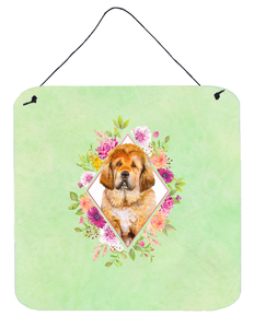 Flowers Design with Dog Wall or Door Hanging Prints - 194030073506