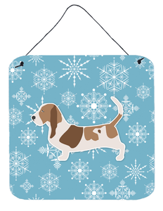 Winter Snowflake Design with Dog Art Wall or Door Hanging Prints - 638508519856