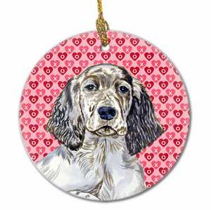 Valentine's Day Dog Portrait Ceramic Ornament - 615872602414