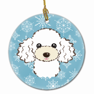 Snowflake Dog on Ceramic Ornament - 638508109156