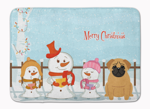 Merry Christmas Carolers Dog Art Machine Washable Memory Foam Mat - 638508637406