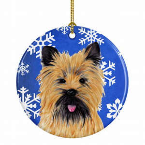 Holiday Dog on Ceramic Ornament - 615872599967