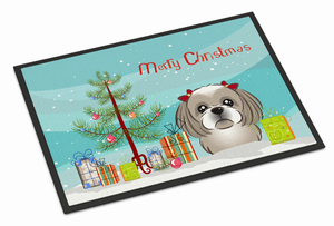 Christmas Tree Dog Art Indoor or Outdoor Mat - 638508142290