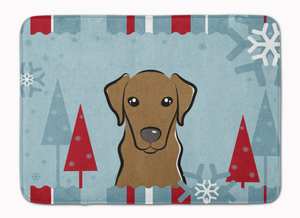 Winter Holiday Dog Art Machine Washable Memory Foam Mat - 638508634429