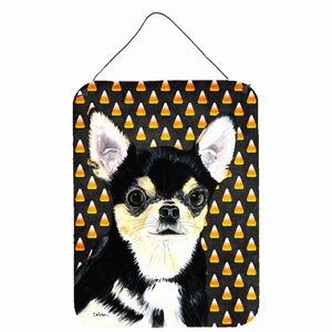Candy Corn Halloween Design with Dog Wall or Door Hanging Prints - 615872615674