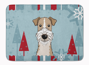 Winter Holiday Dog Art Machine Washable Memory Foam Mat - 638508634559