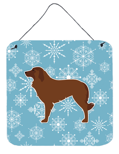 Winter Snowflake Design with Dog Art Wall or Door Hanging Prints - 638508520142