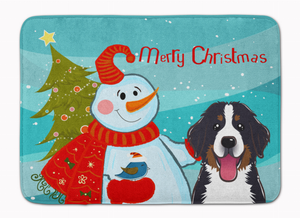 Snowman Dog Art Washable Memory Foam Mat - 638508635693