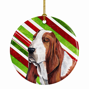 Holiday Dog on Ceramic Ornament - 615872599134