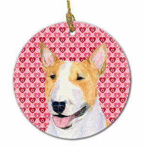 Valentine's Day Dog Portrait Ceramic Ornament - 615872603060