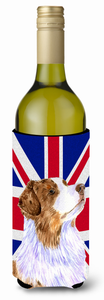 Dog with English Union Jack British Flag Wine Bottle Hugger - 615872827138