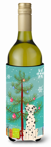 Merry Christmas Tree with Dog Wine Bottle Hugger - 638508540218