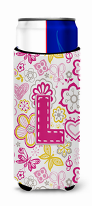 Letter Flowers and Butterflies Ultra Hugger for slim cans - 638508022028