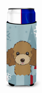 Winter Holiday Dog Design Ultra Hugger for slim cans - 638508125279