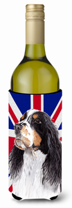 English Union Jack British Flag Design with Dog Wine Bottle Hugger - 615872822546