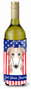 American Flag and Dog Wine Bottle Hugger - 638508210050