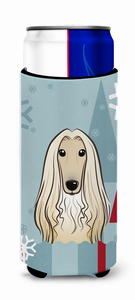 Winter Holiday Dog Design Ultra Hugger for slim cans - 638508125156