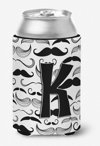 Monogram Letter Moustache Can or Bottle Hugger - 615872969852