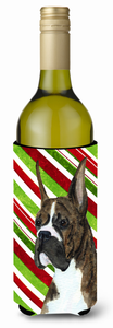 Candy Cane Christmas Design with Dog Wine Bottle Hugger - 615872718412