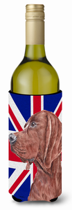 English Union Jack British Flag Design with Dog Wine Bottle Hugger - 615872823178
