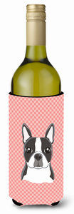 Checkerboard Design with Dog Wine Bottle Hugger - 615872918386
