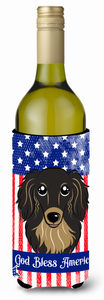 American Flag and Dog Wine Bottle Hugger - 638508209900