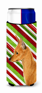 Candy Cane Christmas Design with Dog Ultra Hugger for slim cans - 615872746736