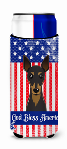 American Flag and Dog Ultra Hugger for slim cans - 638508203977