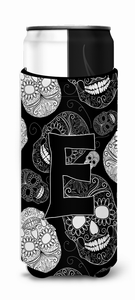 Letter Day of the Dead Skulls Black Ultra Hugger for slim cans - 638508022738