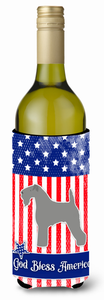 American Flag and Dog Wine Bottle Hugger - 638508496805