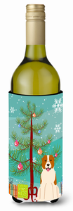 Merry Christmas Tree with Dog Wine Bottle Hugger - 638508539731