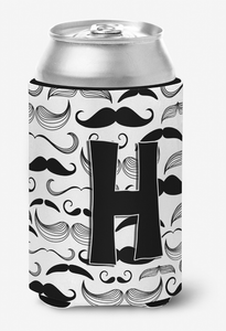 Monogram Letter Moustache Can or Bottle Hugger - 615872969821