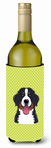 Checkerboard Design with Dog Wine Bottle Hugger - 615872918102