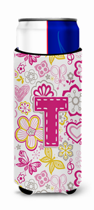 Letter Flowers and Butterflies Ultra Hugger for slim cans - 638508022103