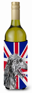 English Union Jack British Flag Design with Dog Wine Bottle Hugger - 615872823086