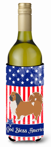 American Flag and Dog Wine Bottle Hugger - 638508497260
