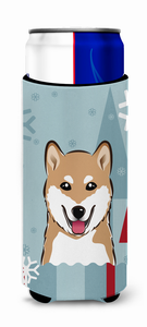 Winter Holiday Dog Design Ultra Hugger for slim cans - 638508124968
